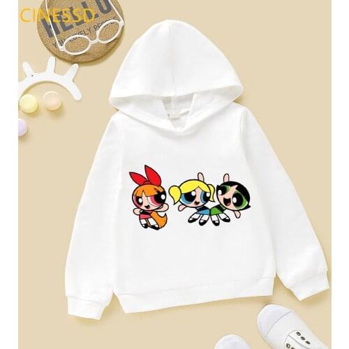 Cute cartoon girls print lovely baby girl clothes winter thick cap sweatshirts and hoodies tops for teens kids white pink 3-16Y