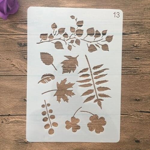 A4 29 * 21cm Leaves DIY Stencils Wall Painting Scrapbook Coloring Embossing Album Decorative Paper Card Template cake stencil