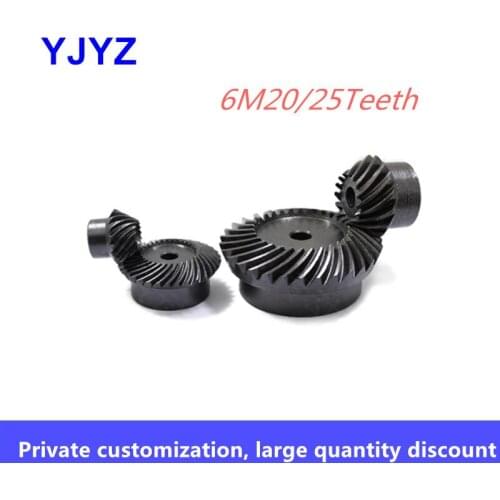 6M 15/18/20/22/25/30teeth precision spiral bevel gear spiral bevel gear 1:1 transmission 1 pc