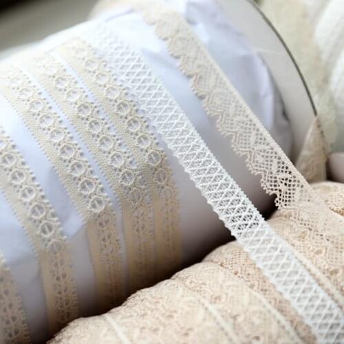 15M/lot 1.3-2cm wide Variety beige white stretch knitted lace Ladies underwear panties trim lace X389