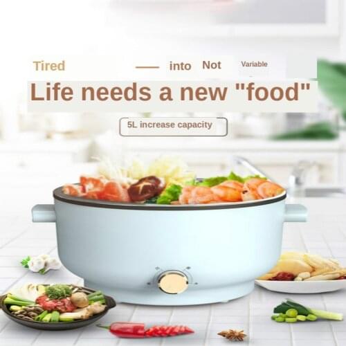 1600W 5.0L multifunctional electric cooker noodle soup rice egg barbecue soup pot cooking pot food steamer 220V