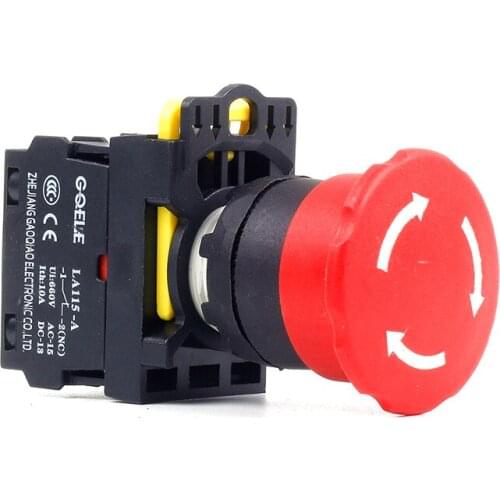 5 PCS Push button switch Emergency stop pushbutton IP40 1NO 1NC 1N0+1NC 2NO 2NC 3NC LA115-A1-03ZS