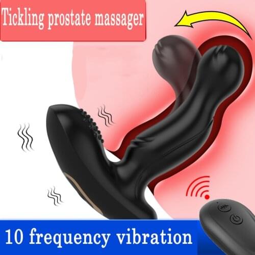 10 Speed Vibrating Butt Plug Tickling Male Prostate Massager Wireless Remote Control Anal Plug Vibrator Sex Toys For Men Gay