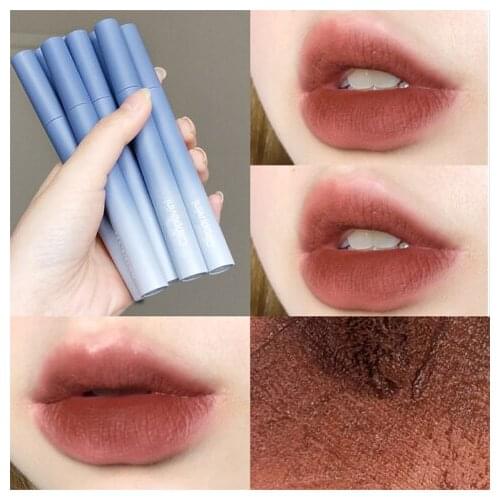 Velvet matte liquid lipstick long lasting waterproof sky blue appearance women cosmetic lip tint rose cherry lip gloss AC333
