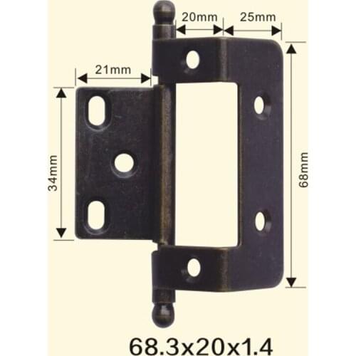 Freeshipping 68.3*20*1.4mm Iron Metal Hinge Sewing Machine Folding Table Furniture Flip Tray Hinges Big Door Hinges