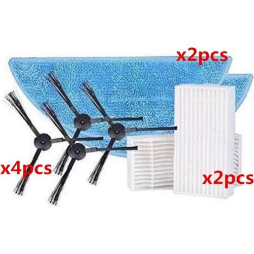 Ilife v50 Parts Pack side Brush*4 pc (2 pair)+Mop *2 pc+hepa Filter *2 pc for ilife v50 Robot Vacuum Accessories
