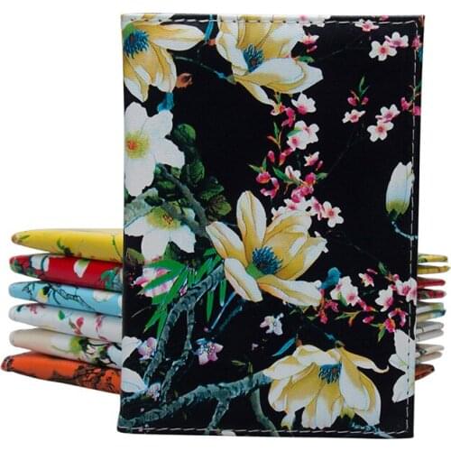 Brand Quality Floral Printing on The Passport Case Bag Fashion Travel Passport Cover for Women Pu Leather Passport Holder Wallet