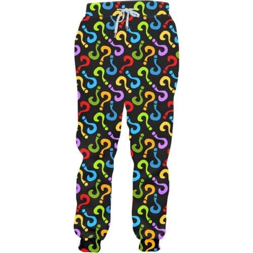 IFPD Trousers 3D Printed Colorful Question Mark Fashion Hip Hop Jogger Pants New Casual Men Women Gym Sport Trousers
