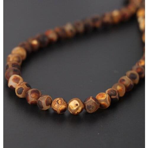 3Strands/Lot Brown Brown Football Stripe Vintage Tibetan Dzi Onxy Round Loose Beads 6/8/10/12mm Wholesale,DIY Jewelry Making