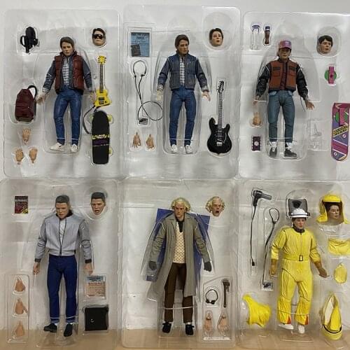 NECA Marty McFly Biff Tannen DOC Brown Figure Back To The Future Ⅱ Sports Almanac Collection Toy