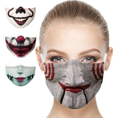 Hot Funny Joker Mouth Masks Halloween Horror Cospaly Movie Series Womens Men Unisex Face-Protection Breathable Adult Party Mask