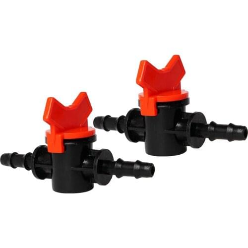 2 Pcs Close 4/7 Hose Valve G1/4 "micro-irrigation Pipe Valve Slotted Barbed Plastic Valves for Garden Irrigation