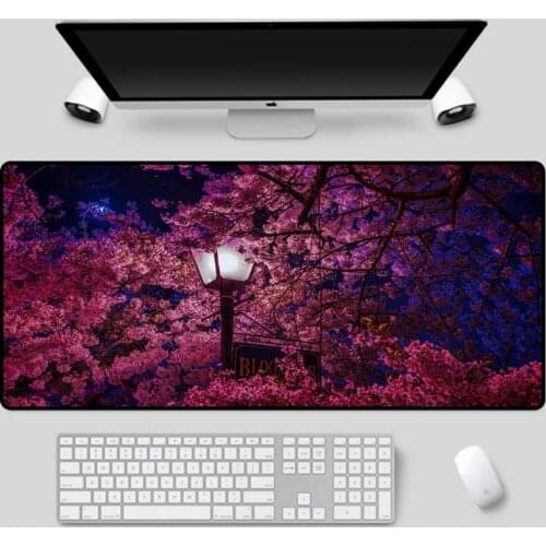 XGZ Beautiful flowers mouse pad as a beautiful cherry blossom table mat home office gaming high-speed keyboard mat