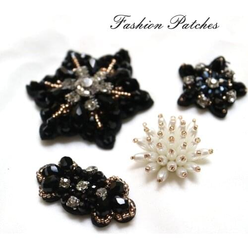 1pc star round beaded Patches for Clothing sew on rhinestone sequins parches Appliques Decoration