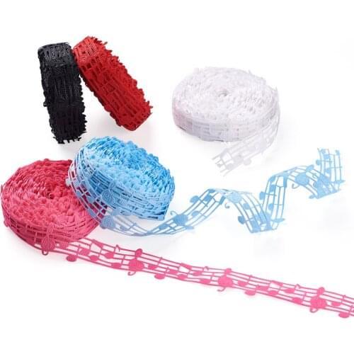 20yard/roll 28mm Polyester Grosgrain Ribbon Musical Note Pattern Hollow Lace Ribbon Cords Band For DIY Jewelry Making Accessory