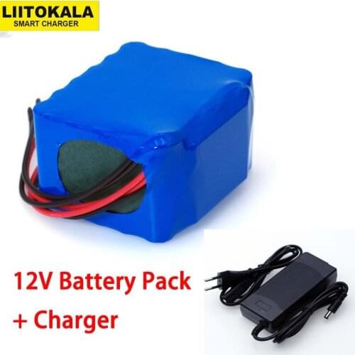 Liitokala 12V 11.1V 20000mAh 18650 lithium battery miners lamp Discharge 50A 600W xenon lamp batteries with PCB+ 3A Charger