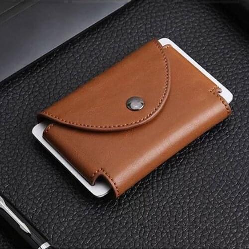 Metal crazy horse PU credit card holder RFID chief travel Mini Wallet Card Holder Porte ordering wallet male man id card holder