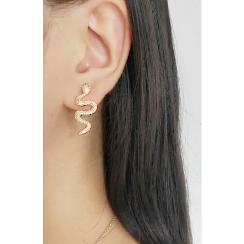 Fashion jewelry metal snake cute earring for women