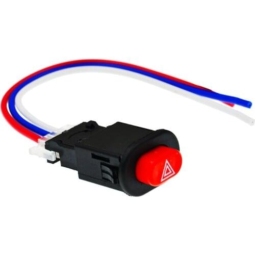 Motorcycle Switch Hazard Light Switch Button Double Flash Warning Emergency Lamp Signal Flasher Motorcycle Parts With 3 Wires
