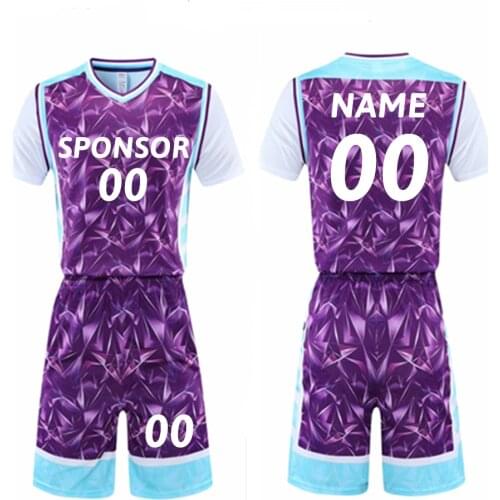 Short Sleeve Basketball Clothes Women & Men Basketball Jersey Print Basketball Shirt Shorts Training Uniform Youth Running Suit