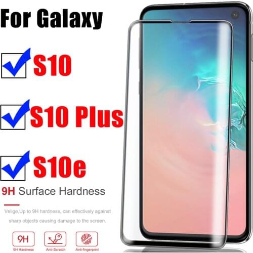 Full cover for samsung galaxy s10e s10 plus lite tempered glass protective film phone screen protector on the glass smartphone