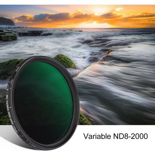 GIAI ND8-2000 Adjustable Neutral Density Camera Lens Variable ND Filter 72-82mm