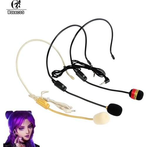 ROLECOS LOL KDA Cosplay DIY KDA Kaisa Ahri Akali Evelynn Microphone Cosplay Accessories Game LOL Akali Microphone DIY Costume