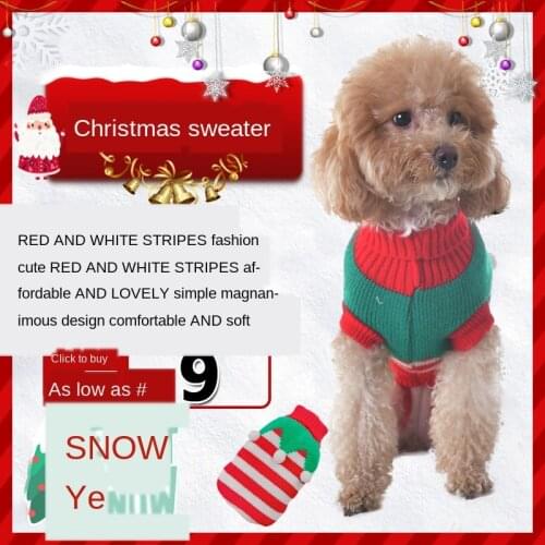Dog Christmas Autumn Winter Sweater Teddy Dog Small Dog Cat Pet Christmas Clothes Knitting