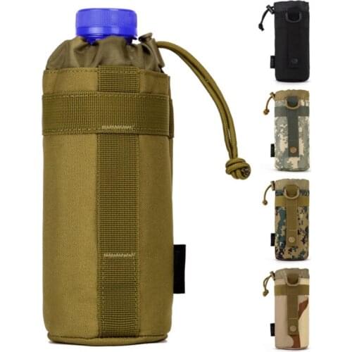 Water Bottle Pouch Bag with Carrier Tactical Molle Nylon Pouches Outdoor Travel Holder