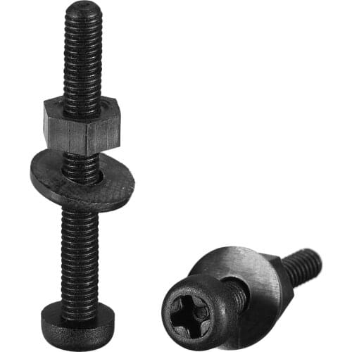 Uxcell Nylon Screw Nut Washer Assortment Kit, M3x25mm Round Head Machine Screw Bolt Nuts Flat Washers Black 50 Set