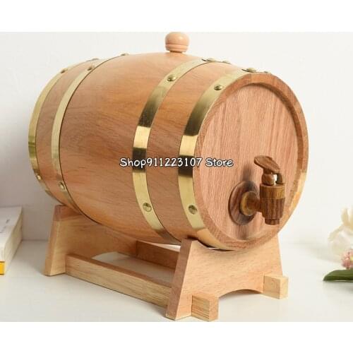 Vintage Wood Oak Timber Wine Barrel for Beer Whiskey Rum Port Improve Wine Taste Characteristics Bar Tools