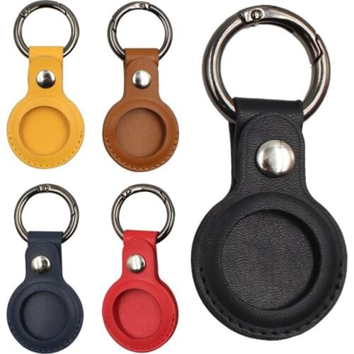 PU Leather Protective Sleeve Case for Apple Airtag Tracker Location Protector Cover For Airtags Keychain Smart Sccessory