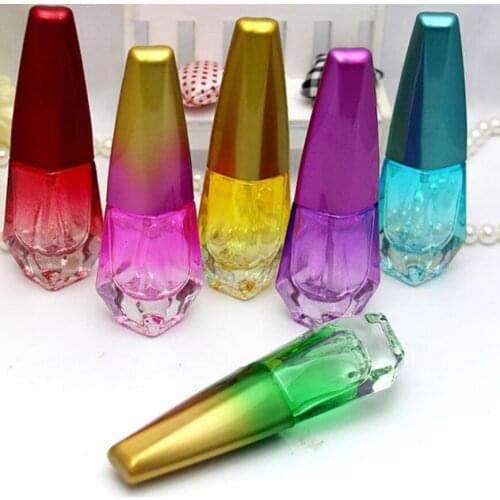 100Pcs 10ml Fashion Portable Colored Glass Refillable Perfume Bottle With Aluminum Atomizer For Travel