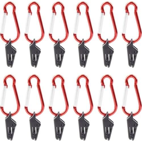 12 Pcs Hook Plastic Windproof Clamp Set Survival Grommet Tent Clips Buckle Awning Tarp Fixed Outdoor Camping Tent