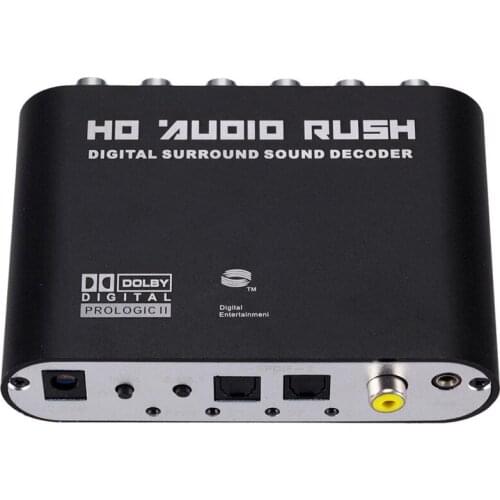 5.1 digital audio decoder DTS ac3 decoding fiber coaxial to analog audio 3.5 earphone decoder coaxial AUX to 6 RCA sound decoder