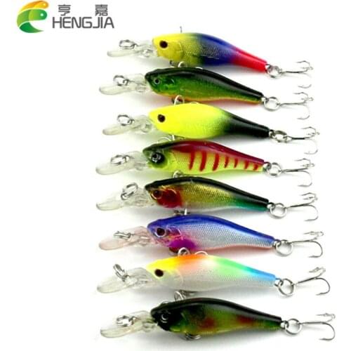 8pcs HENGJIA Minnow fishing lures 6.3CM 6G japan isca artificial hard bait fishing tackle Crank bait pesca carp fishing wobblers