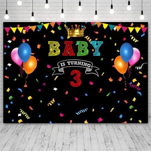 Avezano Backdrop Happy Birthday Party Crown Balloon Customized Photography Background For Photo Studio Photozone Photocall Props