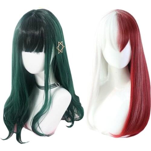 Boku no My Hero Academia Shoto Todoroki Izuku Midoriya Cosplay Wigs Women Long Lolita Wig + Wig Cap