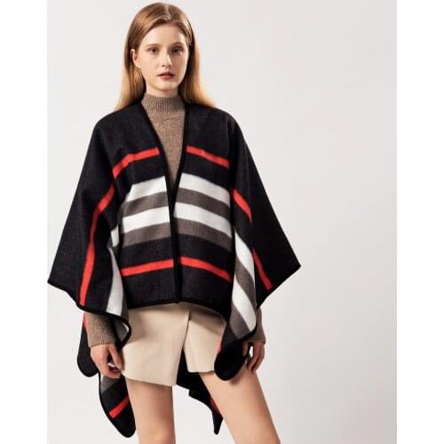 Brand Dresigner Women Winter All-Match Poncho Shawls Wraps Ladies Pashmina Shawl Thick Scarf Stoles Warm Feminino Ponchos Capes