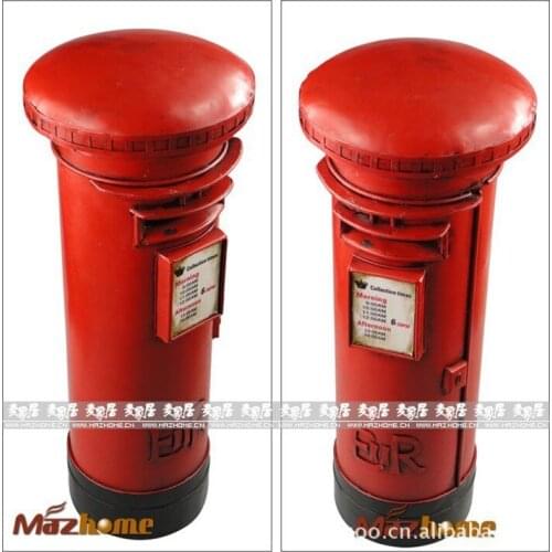British retro mailbox piggy C Iron crafts props model window decoration tasteful ornaments