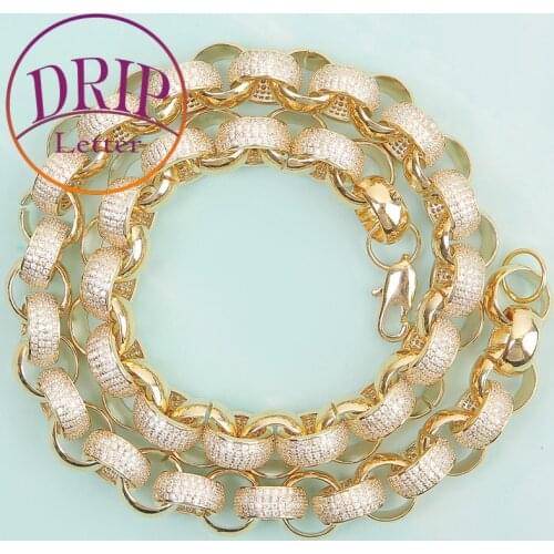 11mm Circle Necklace For Women Hip Hop Rock Cuban Link Jewelry