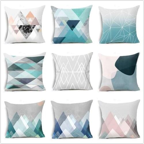 Cushion Cover Pillow Case Geometric Printed Polyester Throw Pillow Decor for Home Decoration Sofa Pillowcase