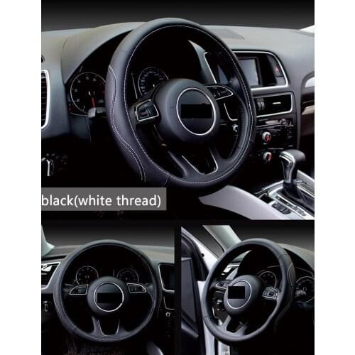 38CM Car Styling Genuine Leather Steering Wheel Cover For Mercedes Benz W211 W203 W204 W210 W205 W212 W220 AMG Jaguar XE XF XJ