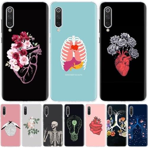 Human Organs Brain Phone Case for Xiaomi Note 10 Mi 11 9 8 CC9 5X 6X A1 A2 A3 9T 10T Lite Pro Poco F1 X3 NFC F3 Cover Coque