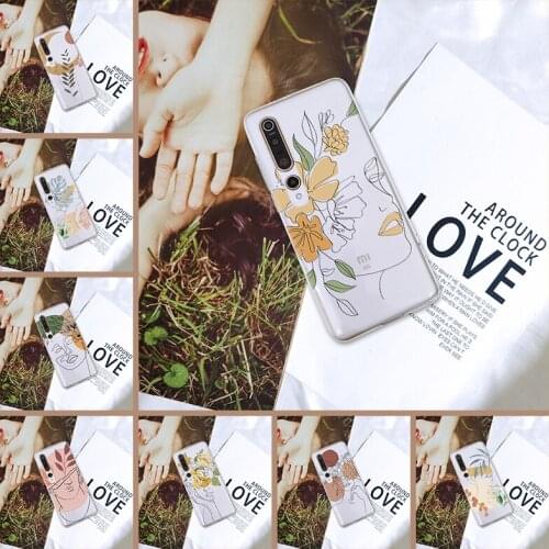 Phone Case For Xiaomi Mi Note 10 Lite Pro Flower Girl Art For Xiaomi Mi 10 Lite Pro Youth Play Back Cover Silicone Transparent