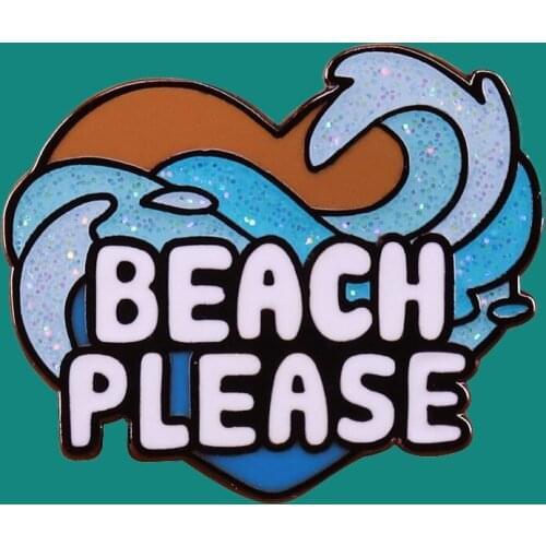 Sea Wave Lapel Enamel Brooch pins Collecting Cartoon Metal Badges Children Fashion Jewelry Gifts Adorn Backpack Hat Collar