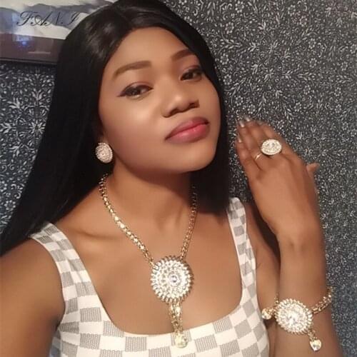 Fani dubai gold jewelry set brand Nigerian Wedding Women Accessories jewelry set fashion african Bridal jewelry set Wholesale