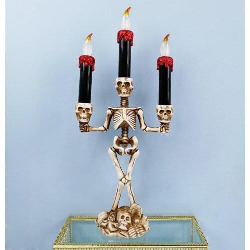 Halloween Skull Skeleton Candlestick Candle Holder Bar Home Accessories Party Ornament Bar Home Room Decoration Dropshipping