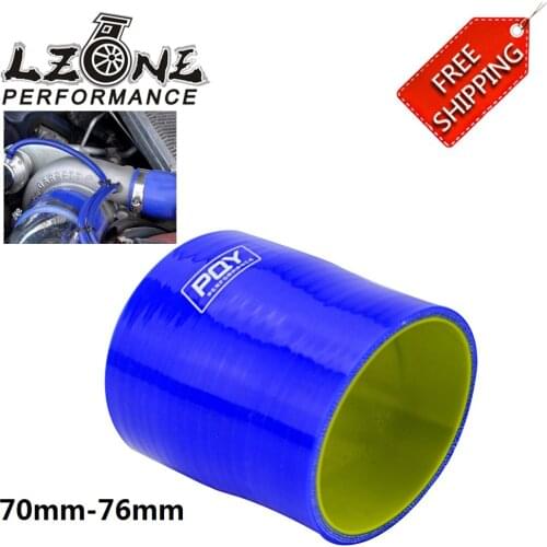 LZONE - 2.75"-3" 70mm-76mm SILICONE HOSE STRAIGHT REDUCER JOINER COUPLING BLUE & YELLOW JR-SH275300-QY