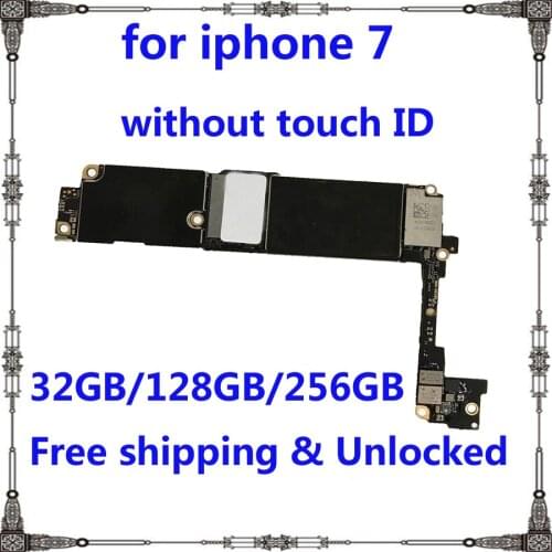 Without touch ID motherboard for iphone 7 free iCloud mainboard Original IOS system for iphone 7 logic board 32GB 128GB 256GB